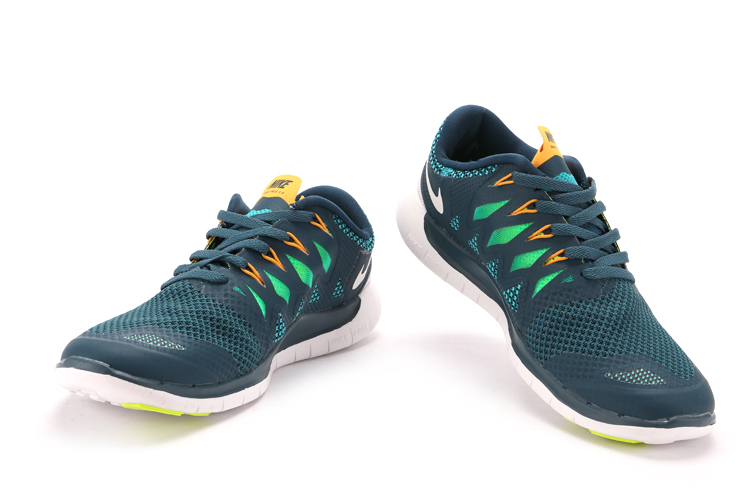 nouveau Nike Free 5.0 plus les hommes de la marine chaussures de course vert (2)